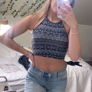 Tribal print halter top
